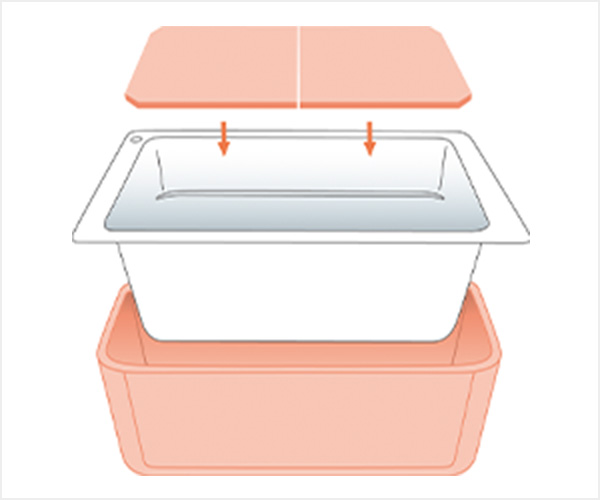 保温浴槽（専用組みフタ・フック付き）