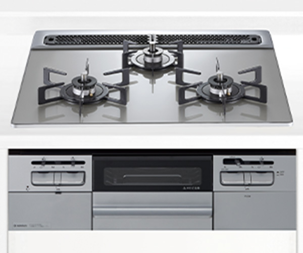 シルバーガラストップコンロ